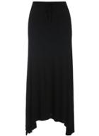 Romwe Drawstring Loose Black Skirt