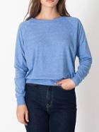 Romwe Round Neck Long Sleeve Blue T-shirt