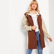 Romwe Cut And Sew Panel Coat