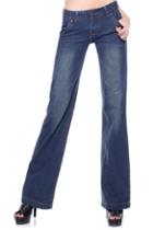 Romwe Washed Blue Flare Jeans