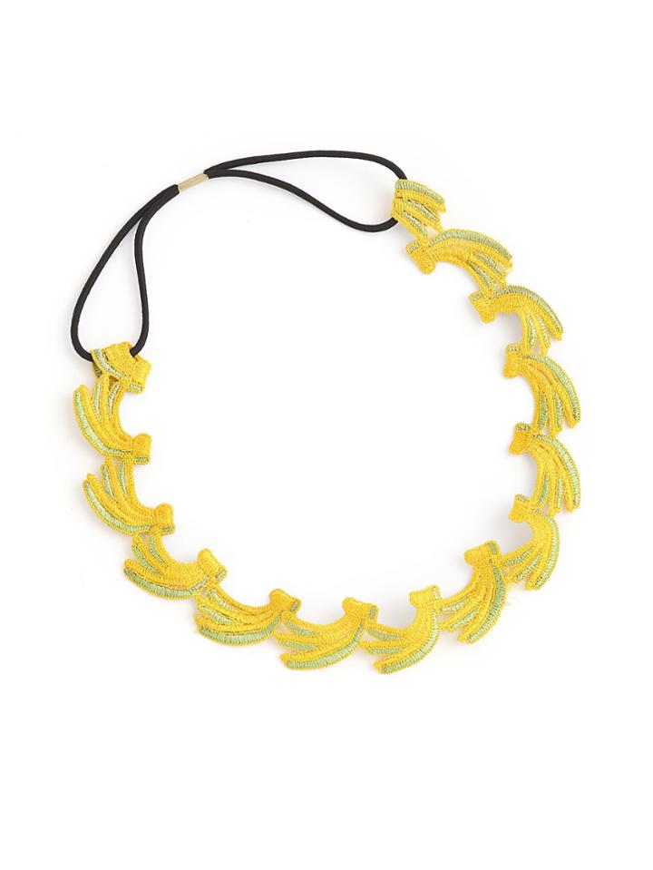 Romwe Embroidery Banana Hair Band