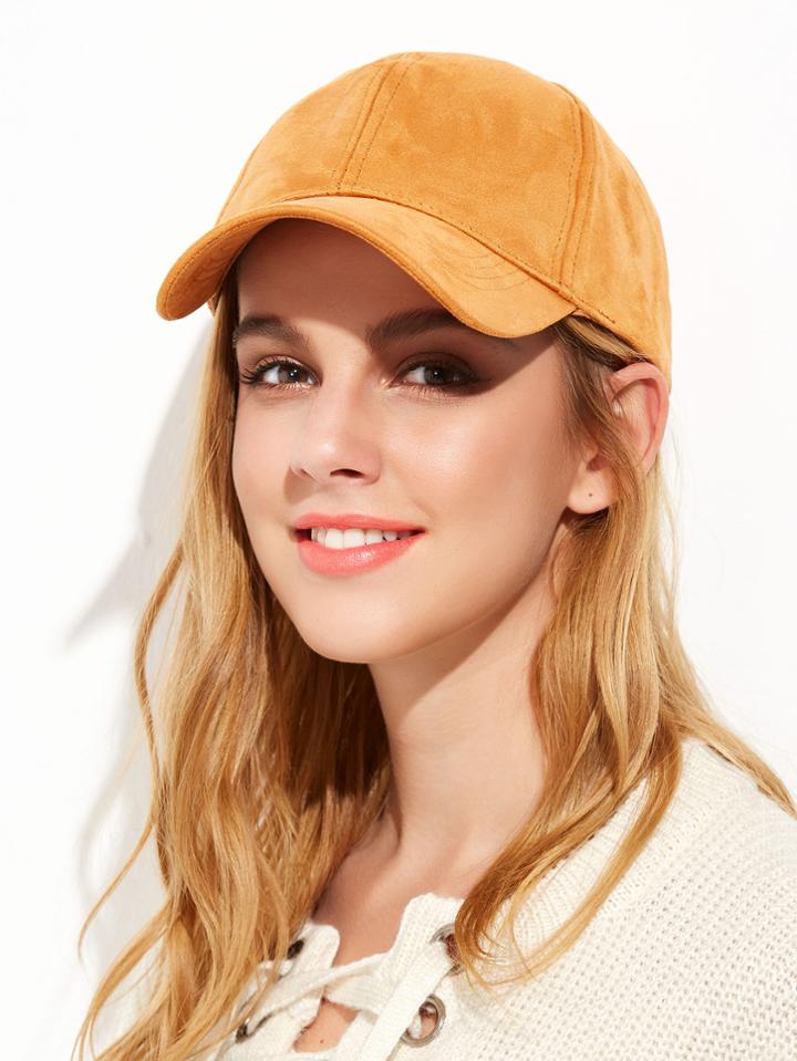 Romwe Dark Yellow Casual Outdoor Baseball Cap