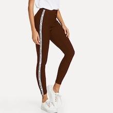 Romwe Stripe Contrast Side Ankle Jeans
