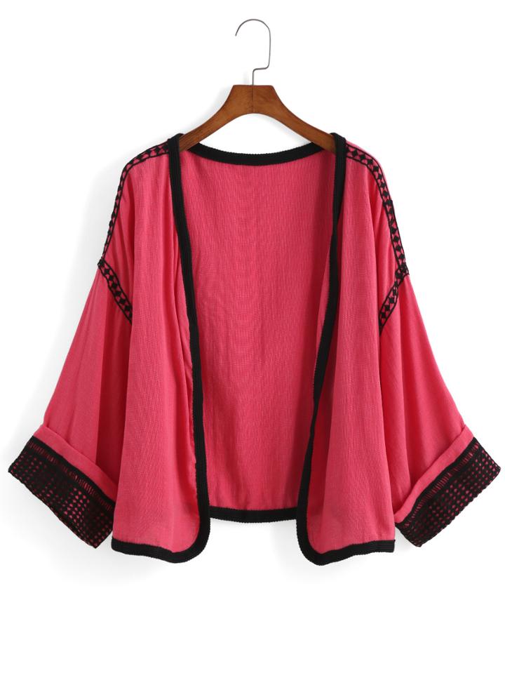 Romwe Contrast Edge Loose Top