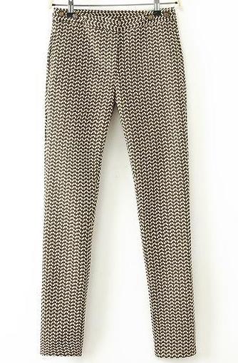 Romwe Buttons Embellished Print Pant