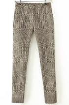 Romwe Buttons Embellished Print Pant