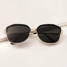 Romwe Guys Browline Frame Sunglasses