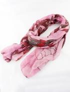 Romwe Red Fashion Floral Scarves