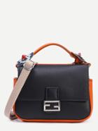 Romwe Color Block Double Sided Crossbody Bag