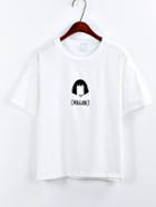 Romwe Embroidery Short Sleeve T-shirt