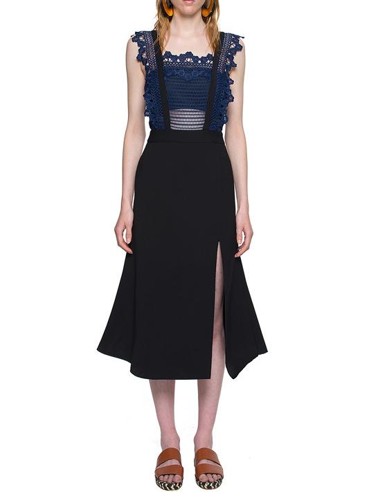 Romwe Color-block Lace Insert Hollow Split Dress