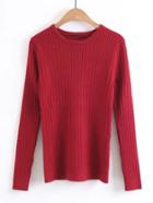 Romwe Slim Fit Cable Knit Sweater