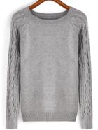 Romwe Cable Knit Slim Sweater