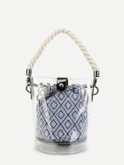 Romwe Clear Bucket Bag With Inner Pouch
