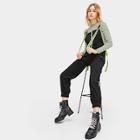 Romwe Tape Panel Quarter Zip Pocket Side Pinafore Jumpsuit