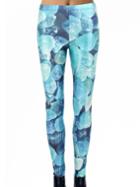 Romwe Blue Gemstone Print Slim Legging