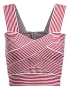 Romwe Strap Striped Red Cami Top