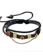 Romwe Braided Pu Leather Bracelet