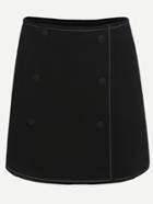 Romwe Double Breasted A-line Skirt