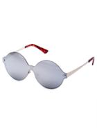 Romwe Silver Lens Round Design Sunglasses