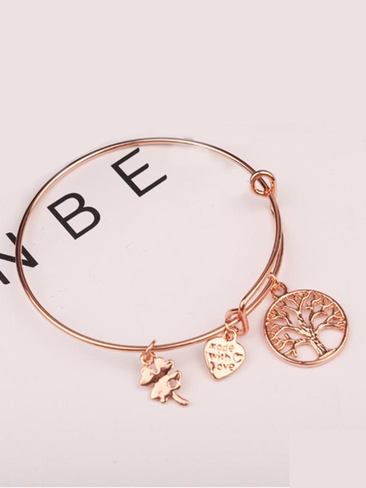Romwe Round Charm Adjustable Bangle