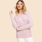 Romwe Drop Shoulder Cable-knit Sweater