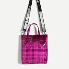 Romwe Clear Design Plaid Satchel Bag