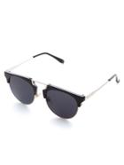 Romwe Black Frame Grey Lens Retro Style Sunglasses
