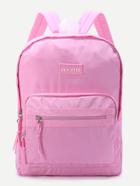 Romwe Pink Zipper Detail Canvas Backpack