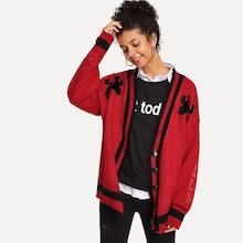 Romwe Single-breasted Knit Coat