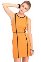 Romwe Romwe Strapy Orange Sleeveless Dress