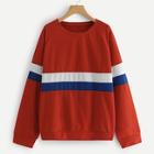 Romwe Plus Color Block Raglan Sleeve Sweatshirt