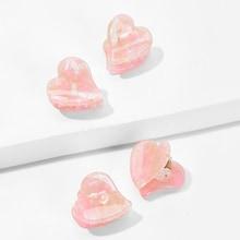 Romwe Heart Shaped Hair Claw 4pack