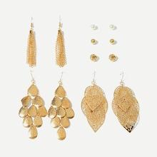 Romwe Chain Tassel Detail Earrings 6pairs