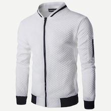 Romwe Men Zipper Detail Stand Neck Sweatshirt
