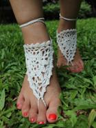 Romwe White Crochet Foot Ring