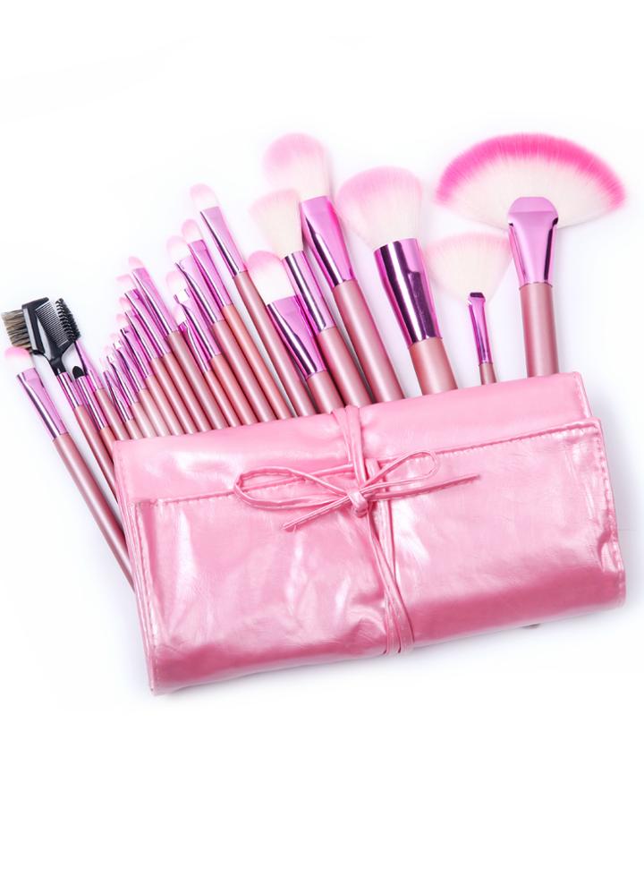 Romwe 22pcs Pink Makeup Brush Set