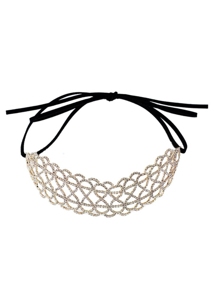 Romwe Crystal Statement Choker
