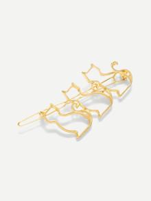 Romwe Hollow Cat Design Hair Clip