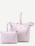 Romwe Beige Faux Leather Shoulder Bag Set
