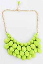 Romwe Charming Style Shine Light Green Beads Necklace