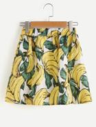 Romwe Banana Print Skirt