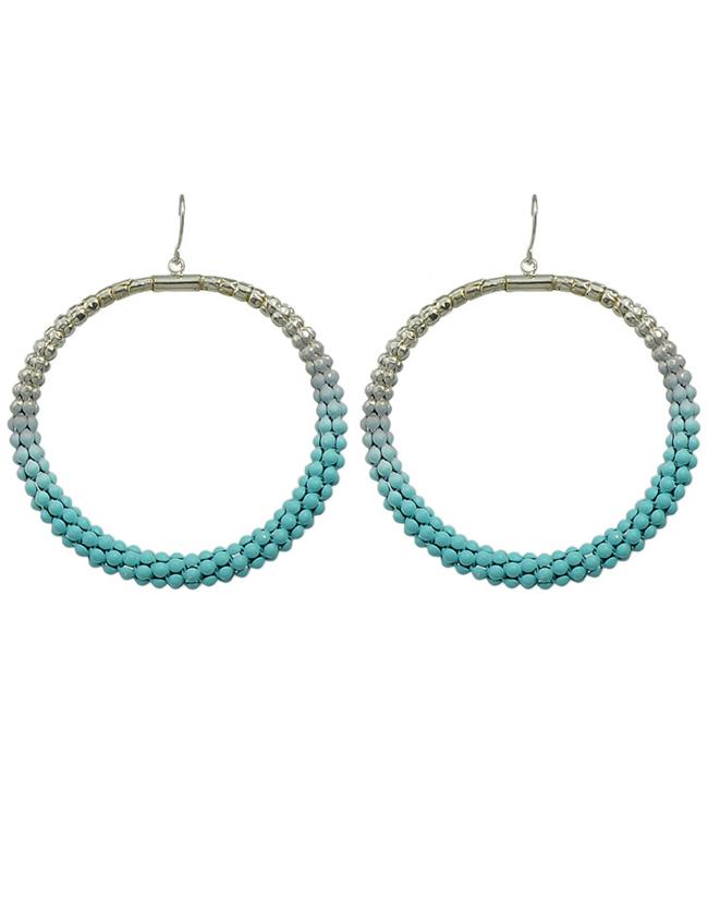 Romwe Blue Large Hoop Earrings