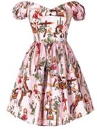 Romwe Off-the-shoulder Fit & Flare Dress - Pink