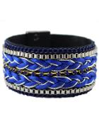 Romwe Blue Plait Link Bracelet