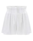 Romwe Zipper Loose White Shorts