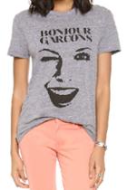 Romwe Romwe Pretty Face Loose Grey T-shirt