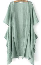 Romwe Short Sleeve Asymmetrical Green Top