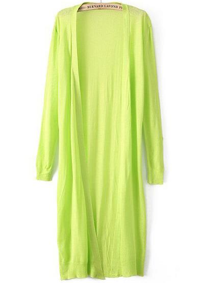Romwe Green Long Sleeve Loose Knit Cardigan