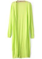 Romwe Green Long Sleeve Loose Knit Cardigan